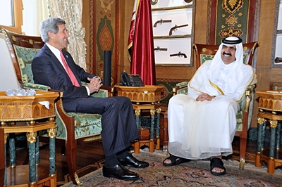John Kerry and Hamad Bin Khalifa Al-Thani