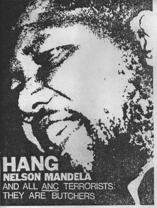 Poster degli studenti conservatori britannici: "Impiccate Mandela"